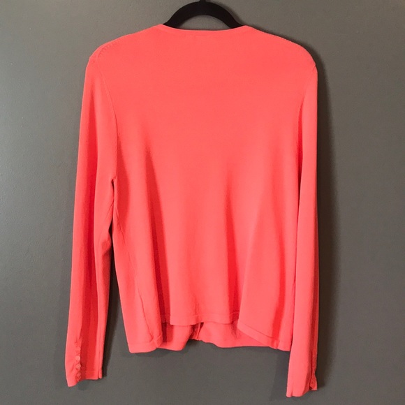 Shu Shu Peach Button Up Viscose/Nylon Cardigan - Picture 2 of 4